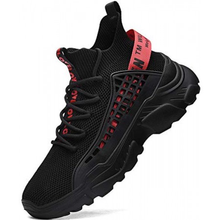 Mens Athletic Running Walking Shoes Non Slip Fashion Sneakers Black