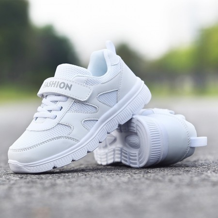 Spring and Autumn New Children's Sports Shoes Student Breathable Leisure Campus White Shoes